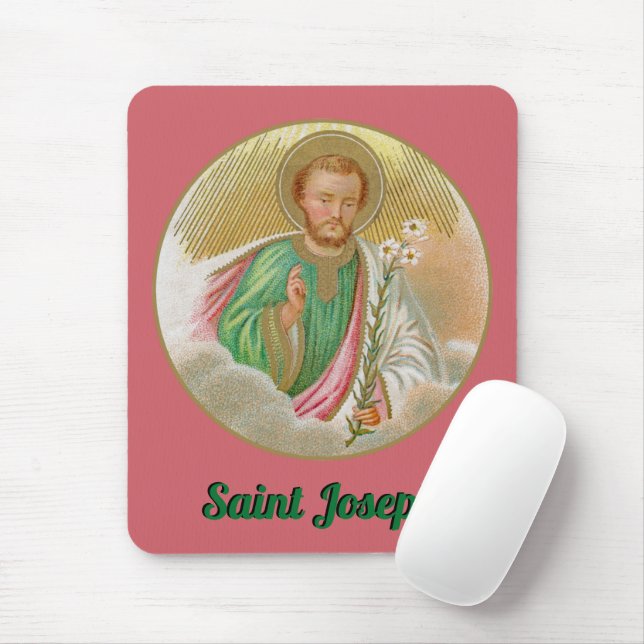 St. Joseph aus einer "Pilgerkarte" (Detail; B 01) Mousepad (Mit Mouse)
