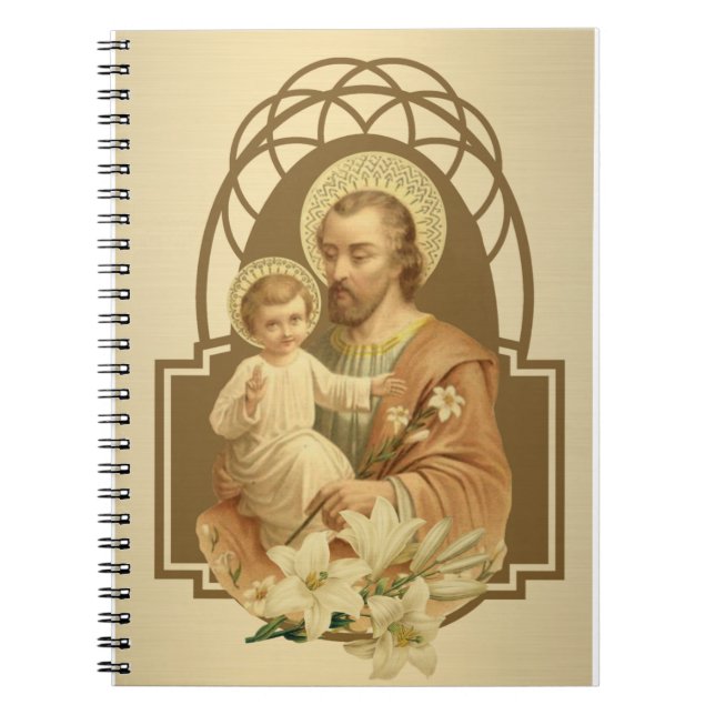 St. Joseph Baby Jesus Lily Notizblock (Vorderseite)