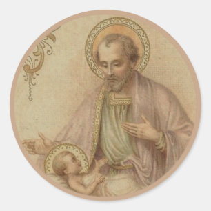 St. Joseph Baby Jesus Runder Aufkleber