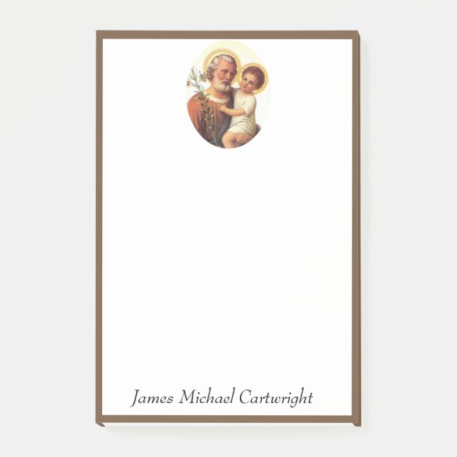 St. Joseph Baby Jesus Traditionell katholisch Post-it Klebezettel (Vorderseite)