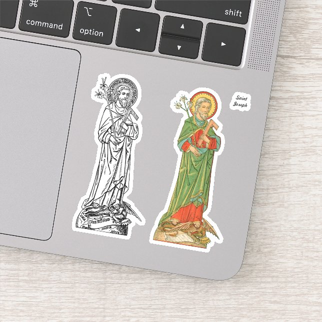 St. Joseph, Beschützer der Kirche - 2 Different Aufkleber (Detail)