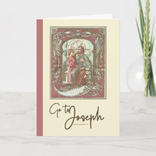 St. Joseph Christkind alte religiöse Karte
