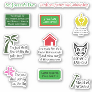 St. Joseph Day Illustriert 9-teilige Handel kathol Aufkleber