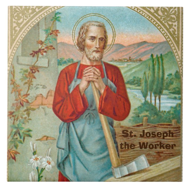 St. Joseph der Arbeiter (BK 31) Fliese (Vorderseite)