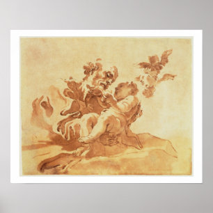 St Joseph, der das Christus-Kind verehrt (Stift, Poster