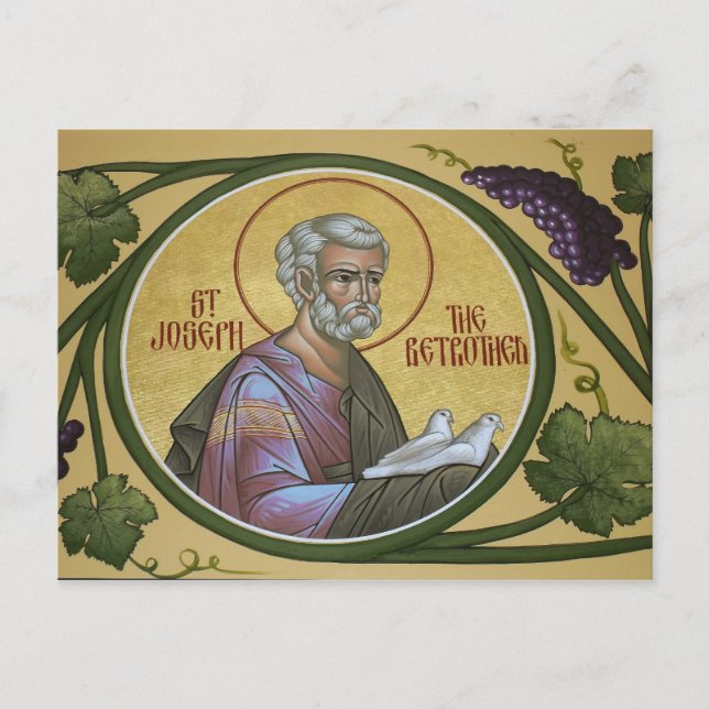 St. Joseph die Betrothed-Gebetskarte Postkarte (Vorderseite)