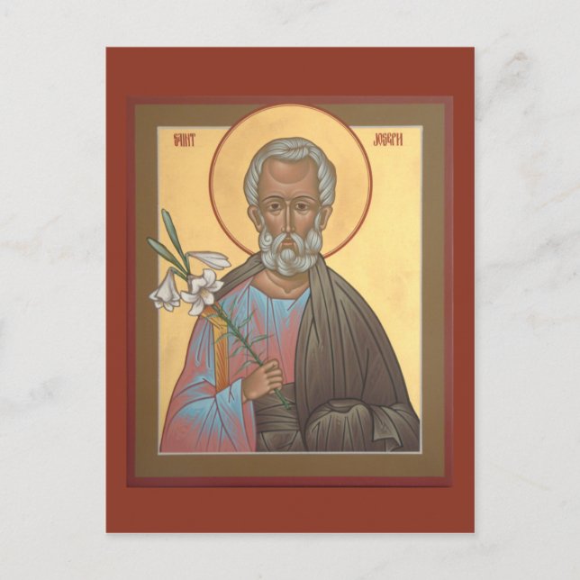St. Joseph die Betrothed-Gebetskarte Postkarte (Vorderseite)