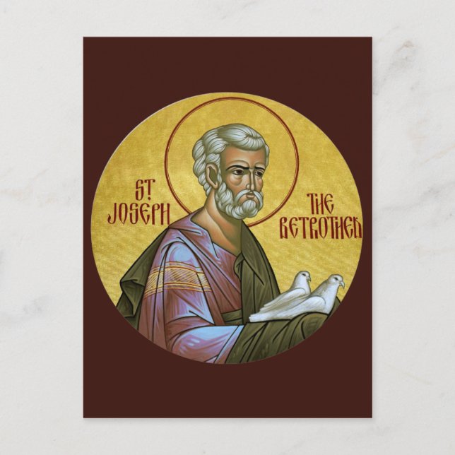 St. Joseph die Betrothed-Gebetskarte Postkarte (Vorderseite)