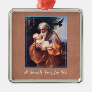 St. Joseph Feiertag mit Jesuskind Ornament Aus Metall