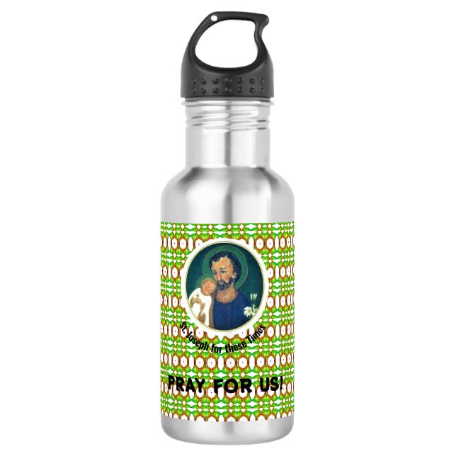 St Joseph für diese Zeiten Edelstahlflasche (Vorderseite)