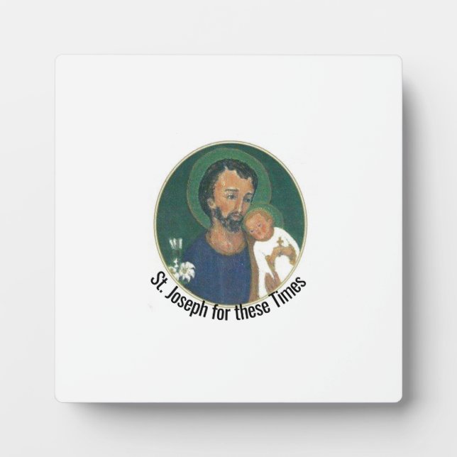 St. Joseph für diese Zeiten Fotoplatte (Vorderseite)