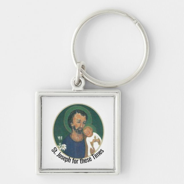 St Joseph für diese Zeiten Schlüsselanhänger (Vorne)