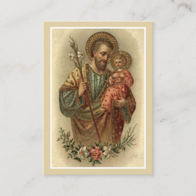 St. Joseph Gastgeschenk Hochzeit Gebetskarte Relig Visitenkarte (Vorderseite)