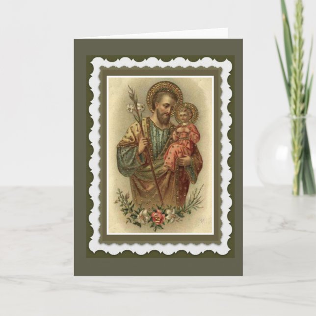 St. Joseph Grußkarte mit Gebet Karte (Vorderseite)
