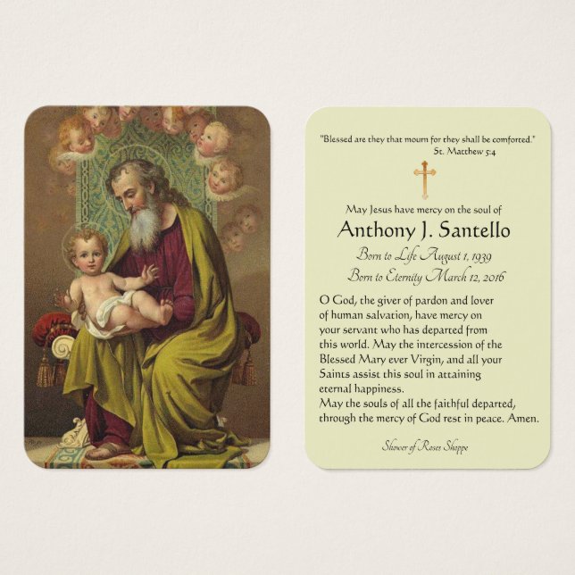 St. Joseph Jesus Angels Beerdigung Beerdigung Heil (Vorne & Hinten)