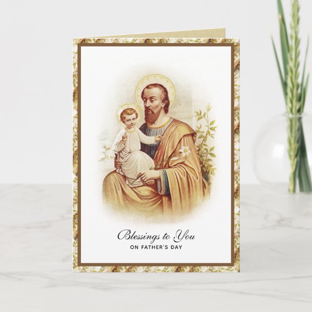 St. Joseph Jesus Fathers Day Katholische Religiöse Karte (Vorderseite)