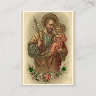 St. Joseph Jesus katholische Kleeblätter des Gebet Visitenkarte