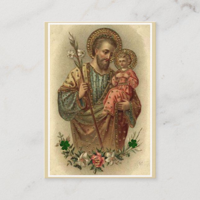 St. Joseph Jesus katholische Kleeblätter des Gebet Visitenkarte (Vorderseite)