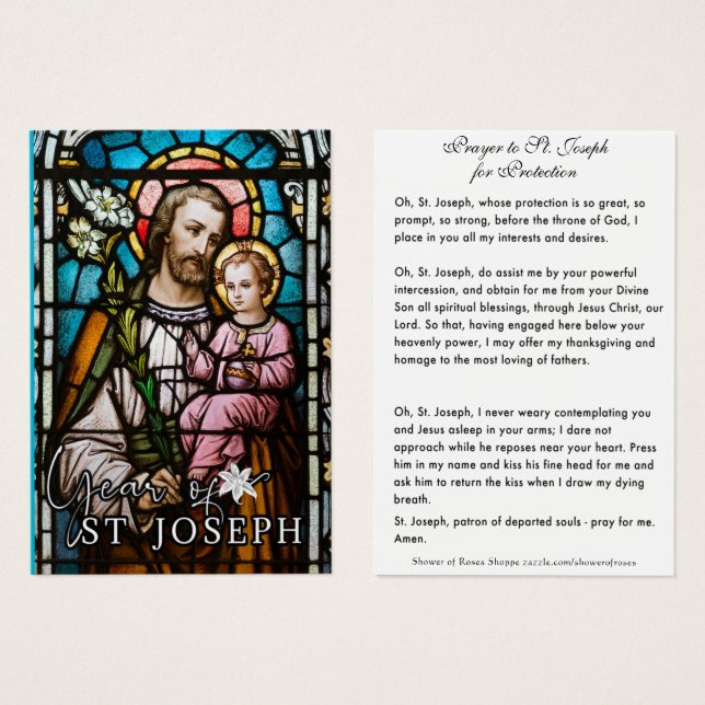 St. Joseph Jesus katholisches Schutzgebet (Vorne & Hinten)