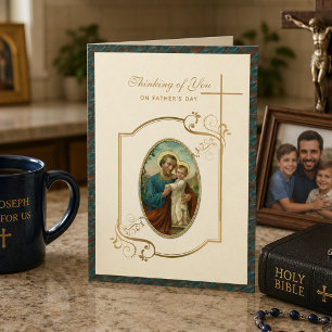 St. Joseph katholische Grußkarte zum Vatertag in G Karte