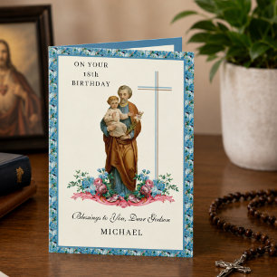St. Joseph Katholische Patenonkel 18. Geburtstagsk Karte