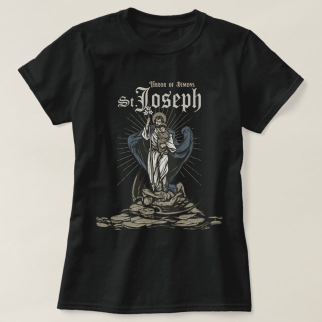 St Joseph Katholischer Heiliger Joseph Terror von  T-Shirt (Design vorne)