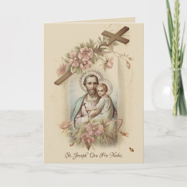 St. Joseph Kind Jesus Religious Traditional Karte (Vorderseite)