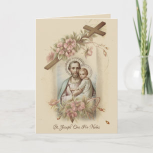 St. Joseph Kind Jesus Religious Traditional Karte