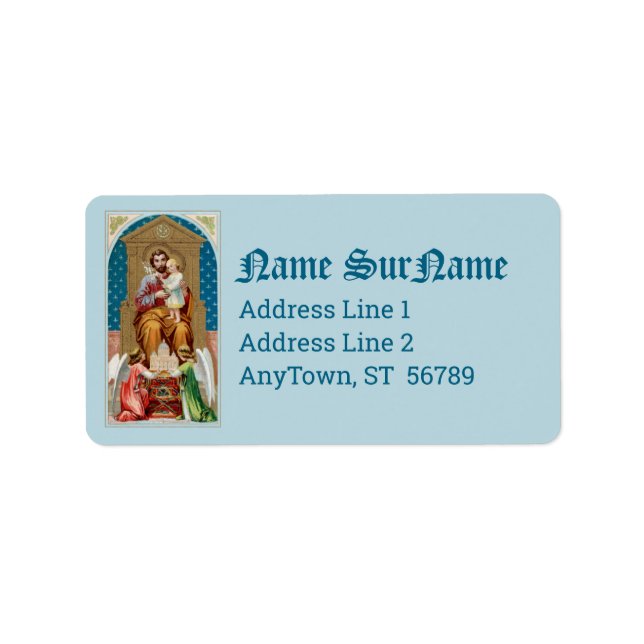 St. Joseph, Kleinkind CC, Engel mit Vatikanmodell Adressaufkleber (Vorne)