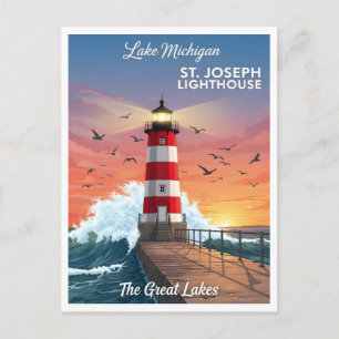 St. Joseph Lighthouse am Lake Michigan Postkarte