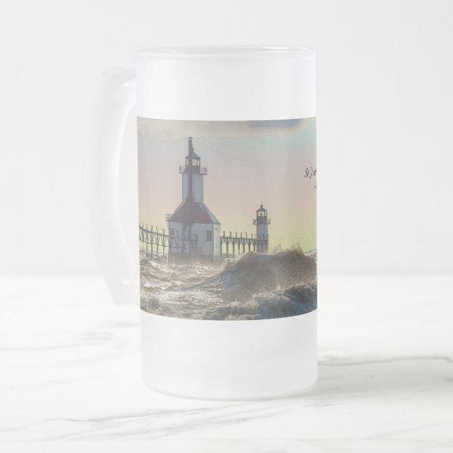 St Joseph Lighthouse Mattierte Tasse (Vorderseite Links)