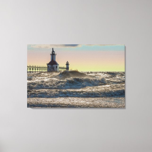 St Joseph Lighthouse Painterly Leinwanddruck (Vorderseite)