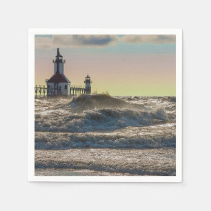 St Joseph Lighthouse Painterly Serviette