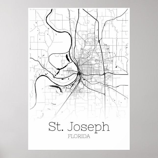 St. Joseph Map - Missouri - City Map Poster (Vorne)