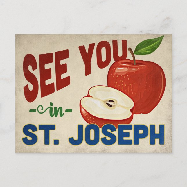 St. Joseph Missouri Apple - Vintage Travel Postkarte (Vorderseite)