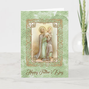 St. Joseph mit dem Baby Jesus Watercolor Karte