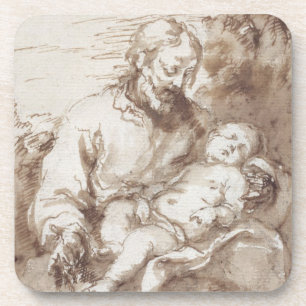 St Joseph mit dem schlafenden Christus-Kind (Stift Untersetzer
