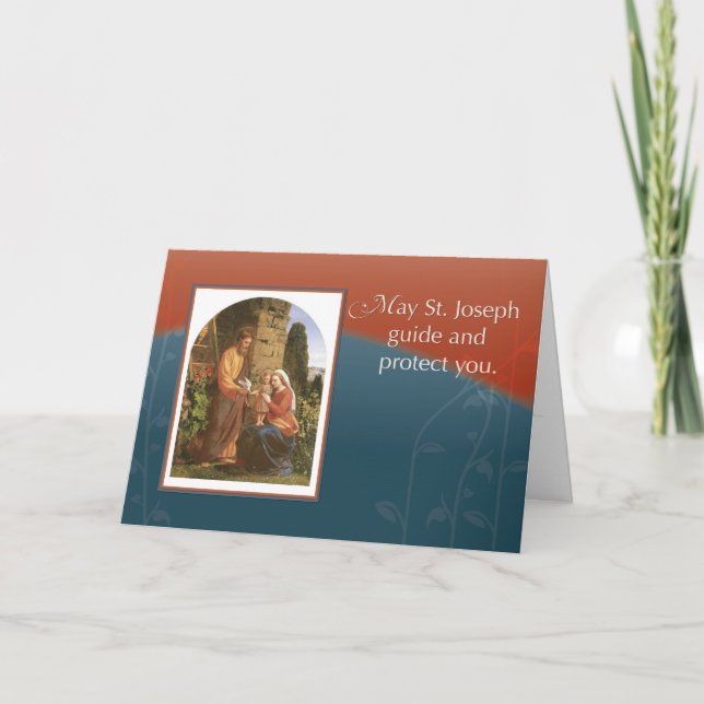 St. Joseph mit Maria und Jesus und Geist Karte (Vorderseite)