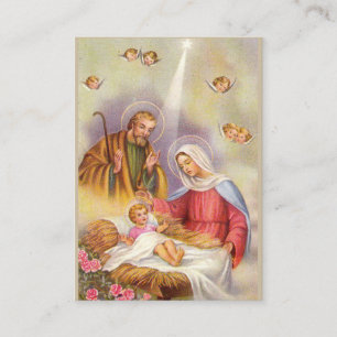 St Joseph, Mutter Mary, Baby Jesus, Engel heilig Visitenkarte