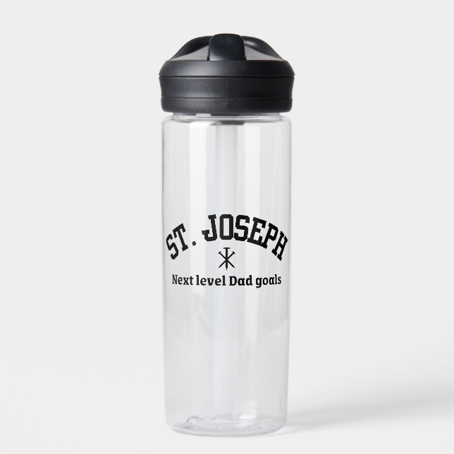 St. Joseph Next Level Vater Black Collegiate Schri Trinkflasche (Vorderseite)