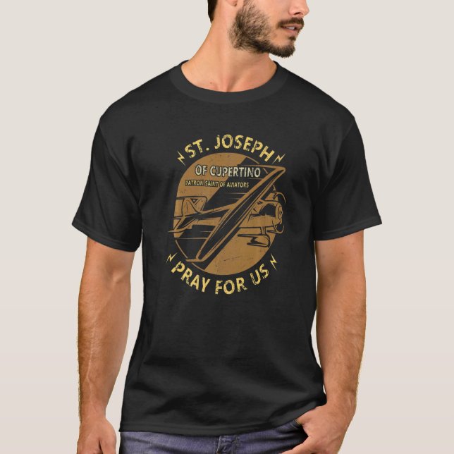 St Joseph of Cupertino Schutzheilige der Piloten A T-Shirt (Vorderseite)