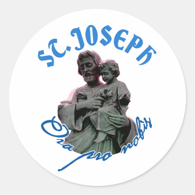 St Joseph: Ora pro nobis Runder Aufkleber (Vorderseite)