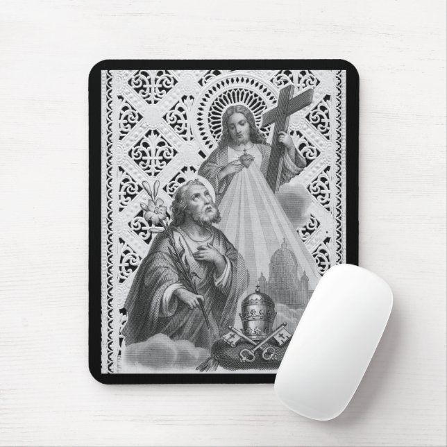 St. Joseph, Papalsymbole und SHJ (Detail; LT 02) Mousepad (Mit Mouse)
