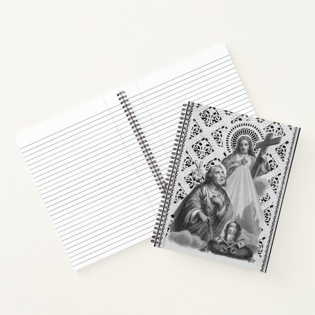 St. Joseph, Papalsymbole und SHJ (Detail; LT 02) Notizbuch (Innenseite)