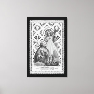 St. Joseph, päpstliche Symbole und die SHJ (LT 02) Leinwanddruck