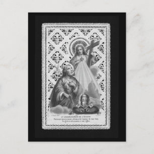 St. Joseph, päpstliche Symbole und die SHJ (LT 02) Postkarte