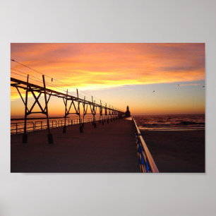 St. Joseph Pier Light, Michigan Poster
