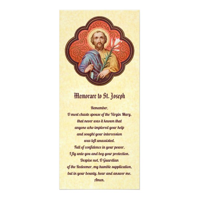 St. Joseph Rack Card mit Memorare & Litany Werbekarte (Vorne)