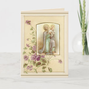 St. Joseph Tag Jesuskind religiös vintage Karte