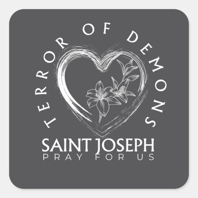 St Joseph Terror of Demons Quadratischer Aufkleber (Vorderseite)